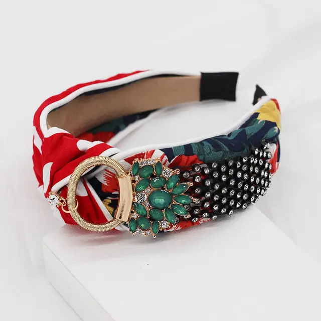 Rhinestone cross matching personality headband Red - Shop at LoveMi