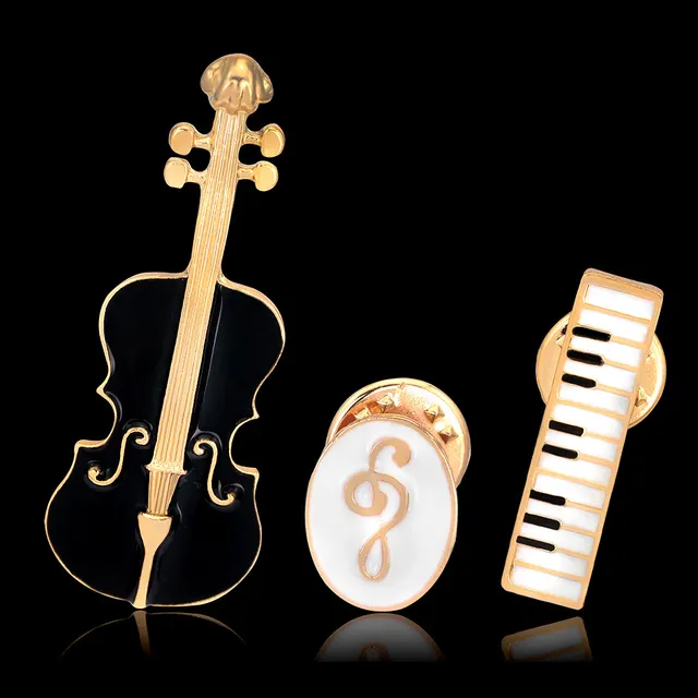 Women's Unisex Enamel Musical Instrument Violin Brooch Musical Note - Shop at LoveMi