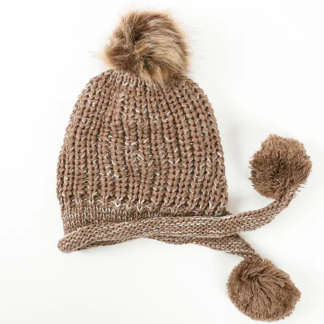 Tide autumn and winter plus velvet warm knitted hat ear protection hat Light Coffee - Shop at LoveMi