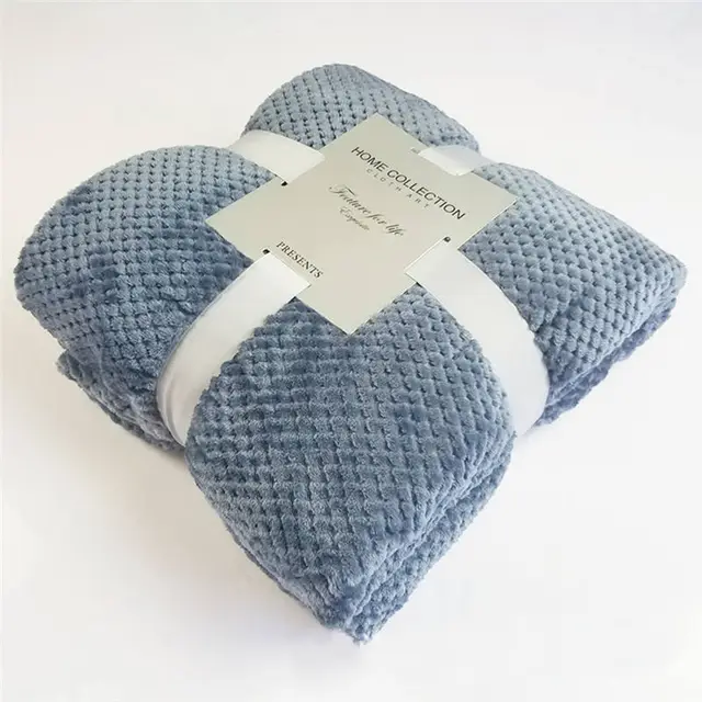 Solid color mesh coral velvet velvet towel Blue - Shop at LoveMi