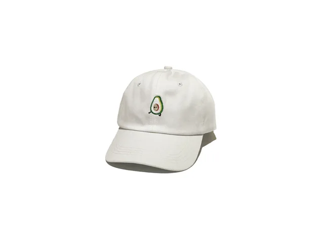 Avocado Baseball Cap With Embroidered Expression Casual Soft Top Style Curved Brim Cap White - Shop at LoveMi