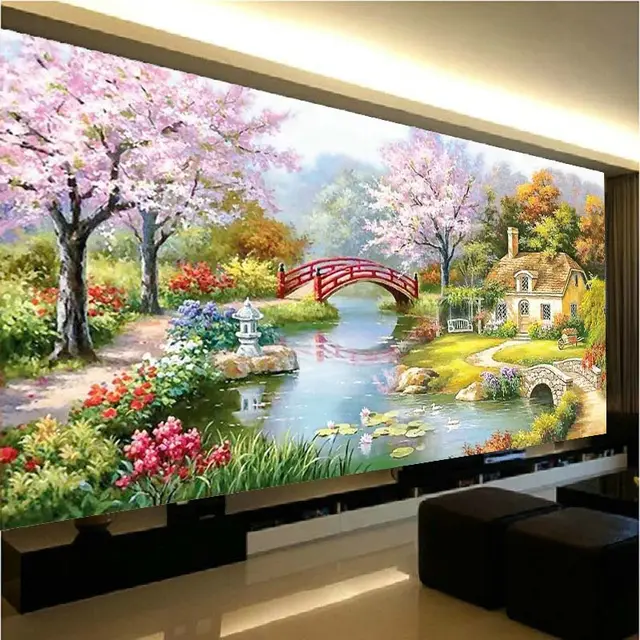 Cross embroidered living room diamond painting White - Shop at LoveMi
