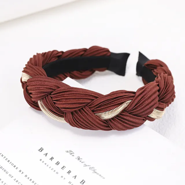 European And American Twist Braid Metal Chain Headband Bordeaux - Shop at LoveMi