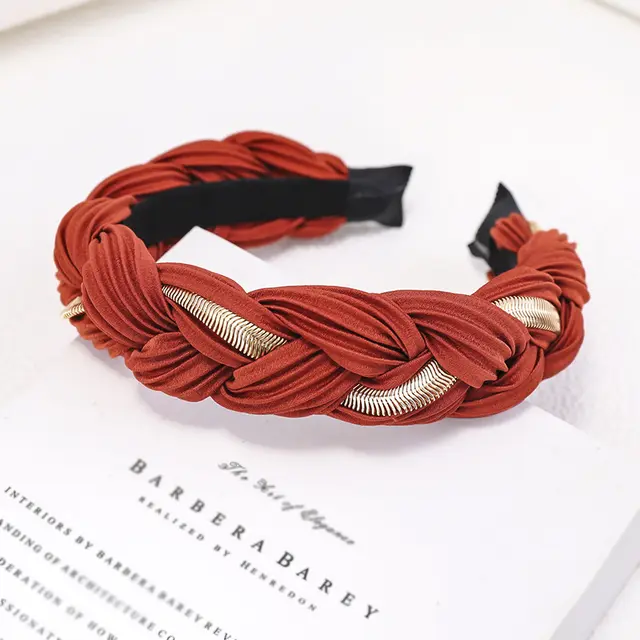 European And American Twist Braid Metal Chain Headband Orange - Shop at LoveMi