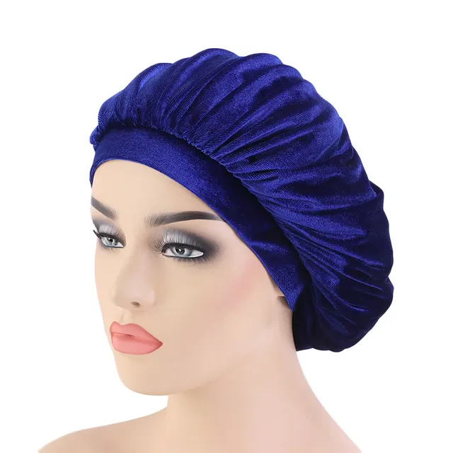 Fleece Round Turban Hat Royal Blue - Shop at LoveMi
