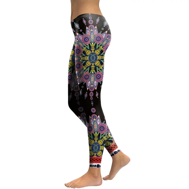 Pink Starburst Mandala Flower Yoga/Workout Leggings - Shop at LoveMi
