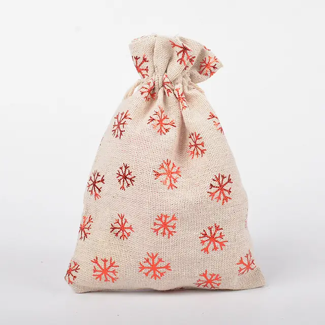 Snowflake Elk Candy Cotton Linen Packaging Bag 6Color - Shop at LoveMi