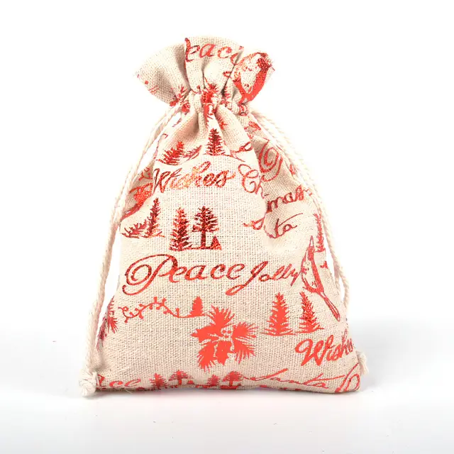 Snowflake Elk Candy Cotton Linen Packaging Bag 8Color - Shop at LoveMi