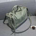 female fashion handbags bag retro matte leather bag bag locomotive bags bag - Green