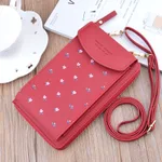 Soft Leather Printed Multifunctional Crossbody Shoulder Bag - Red