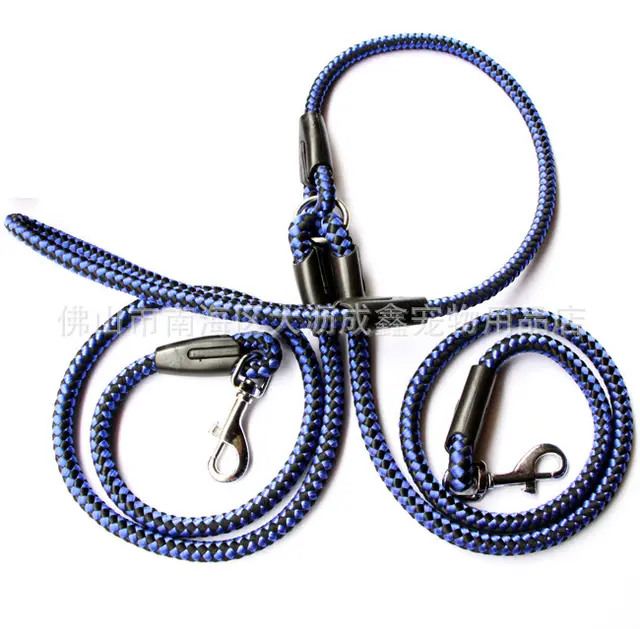 Double Ended Traction Rope For Walking The Dog Hand Double Ended Traction Rope One Plus Two Leash Collar Pet Supplies Dog Collar A Blue 0.8Cm - Shop at LoveMi