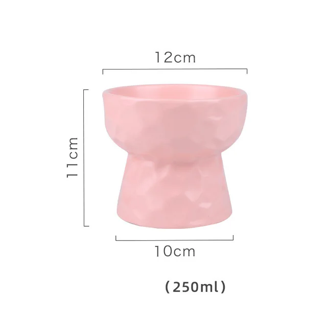 Pet ceramic high bowl Pink - Shop at LoveMi