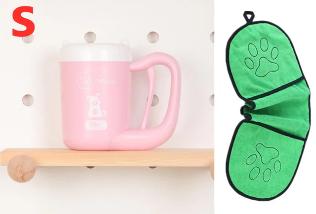 Pet Cat Dog Foot Clean Cup Cleaning Tool Silicone Washing Brush Paw Washer Pink And Green - Shop at LoveMi