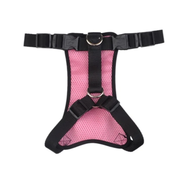 Pet car seat belt dog's reflective chest back seat belt retractable seat belt Pink - Shop at LoveMi