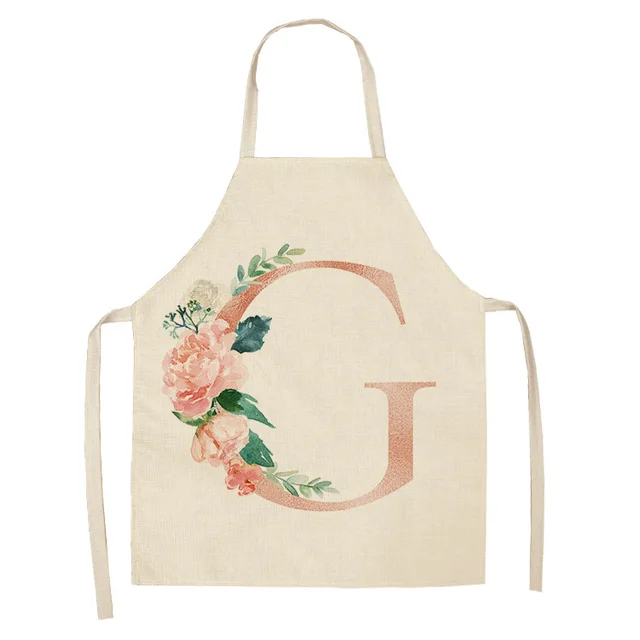 Letter series cotton and linen apron G - Shop at LoveMi