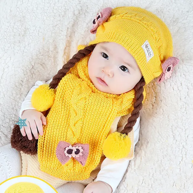 Baby warm knitted hat Yellow - Shop at LoveMi