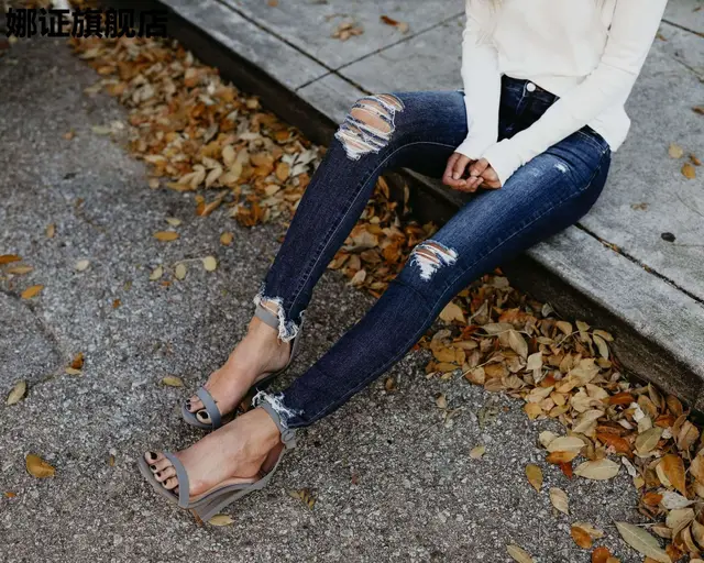 Women's fashion pants Slim Leggings female trousers Deep Blue - Shop at LoveMi