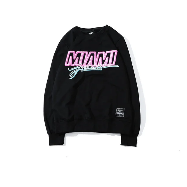 Letter round neck pullover couple sweater Black - Shop at LoveMi