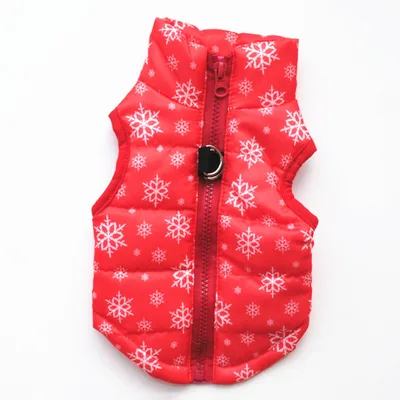 Pet clothing autumn and winter pet puppy jacket vest traction buckle Snowflake - Shop at LoveMi