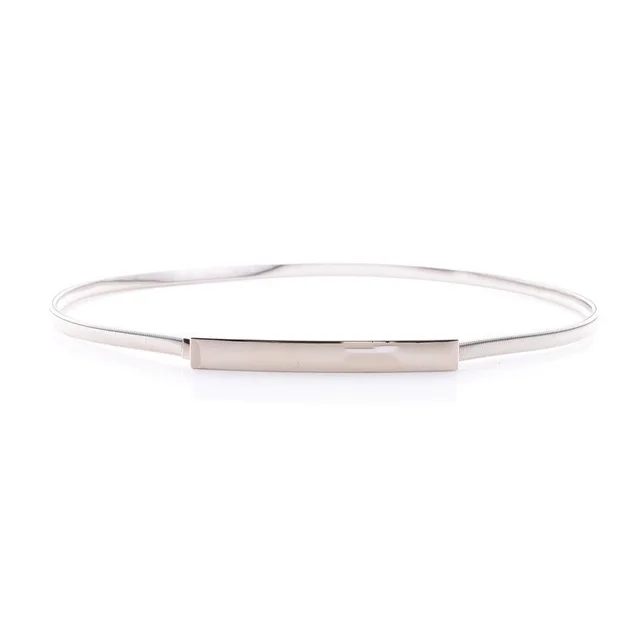 Metal ladies all match spring elastic thin belt Silver - Shop at LoveMi