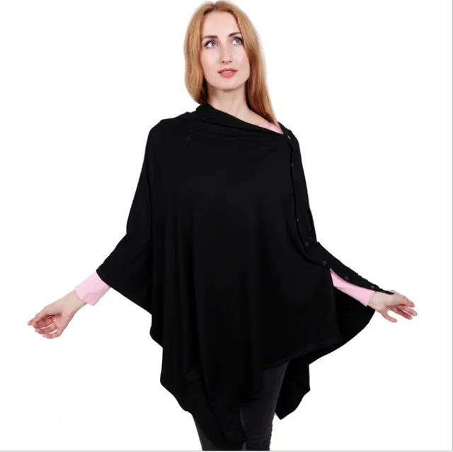 Button breastfeeding scarf shawl baby care towel car cover towel multi function breastfeeding towel nursing scarf Black - Shop at LoveMi