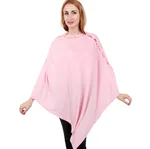 Button breastfeeding scarf shawl baby care towel car cover towel multi-function breastfeeding towel nursing scarf - Leather Powder