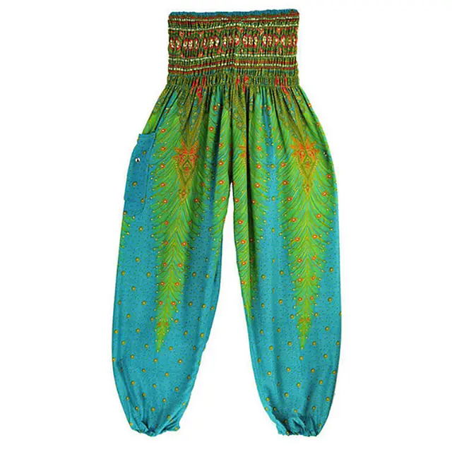 Peacock Yoga Pants Waist Pants Light Green - Shop at LoveMi
