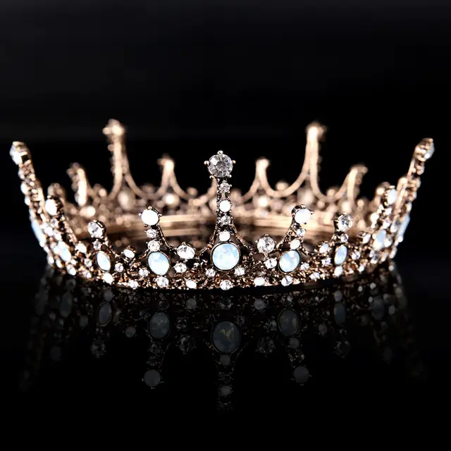 Silver Rhinestone Crown Wedding Accessories Headband Gold - Shop at LoveMi