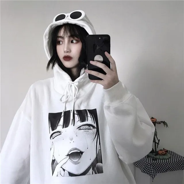 Thickened And Fleecy Loose Hoodie With Long Sleeves White - Shop at LoveMi