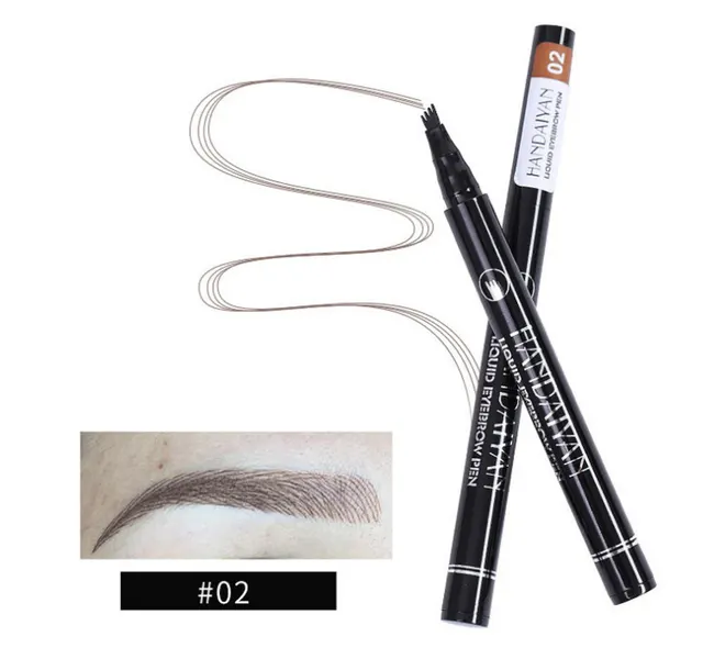 Microblading Eyebrow Pencil Waterproof Fork Tip Tattoo Pen Tinted Fine Sketch Eye Brow Pencils Long Lasting Eyebrows 02 Hemp Gray - Shop at LoveMi