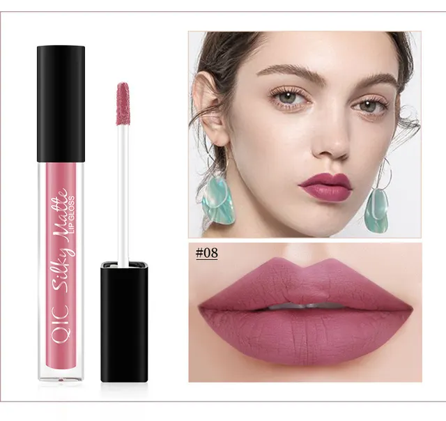 color Qini cross border explosion matte velvet waterproof non stick cup Liquid Lip Gloss Lipstick Lip Glaze Number 8 - Shop at LoveMi