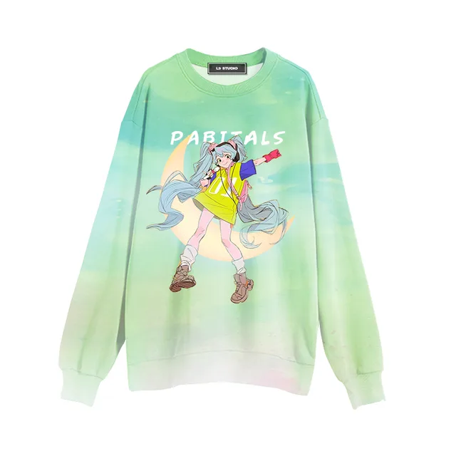 Moon Girl Long Sleeve Sweatshirt Green - Shop at LoveMi