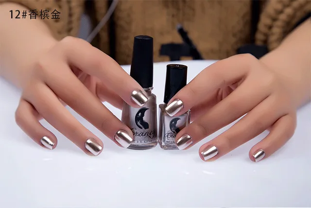 Stainless Steel Color Mirror Silver Nail Polish Champagne Gold - Shop at LoveMi