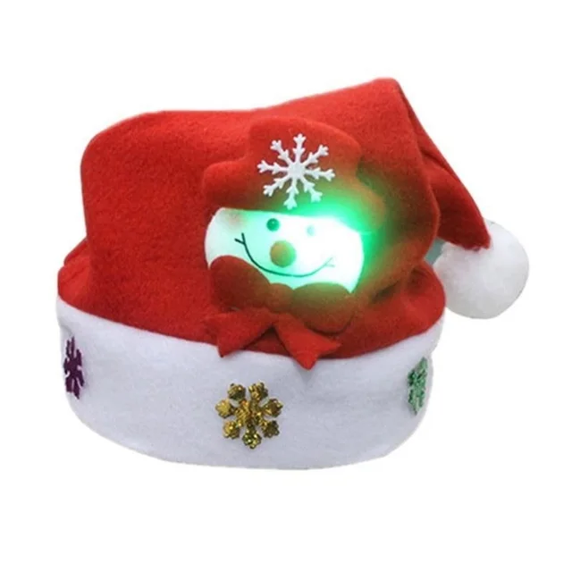 Christmas Decorations Non woven Cartoon Applique Luminous Hat Red A - Shop at LoveMi