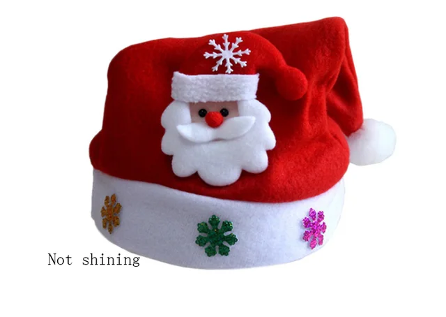 Christmas Decorations Non woven Cartoon Applique Luminous Hat Red B Not Shining - Shop at LoveMi