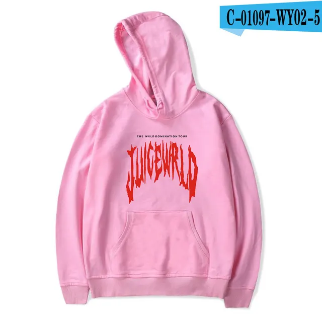 Juice Wrld Printed Fashionable Loose Men's And Women's Hooded Sweater Pink E - Shop at LoveMi