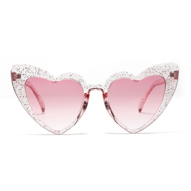 Love Sunglasses Big Heart Sunglasses Europe and America Popular Heart Shape Glasses Glittering Powder - Shop at LoveMi