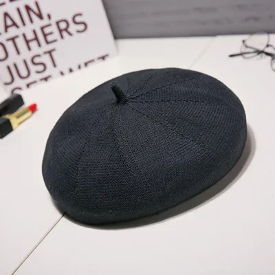 Spring and autumn thin versatile berets Black - Shop at LoveMi