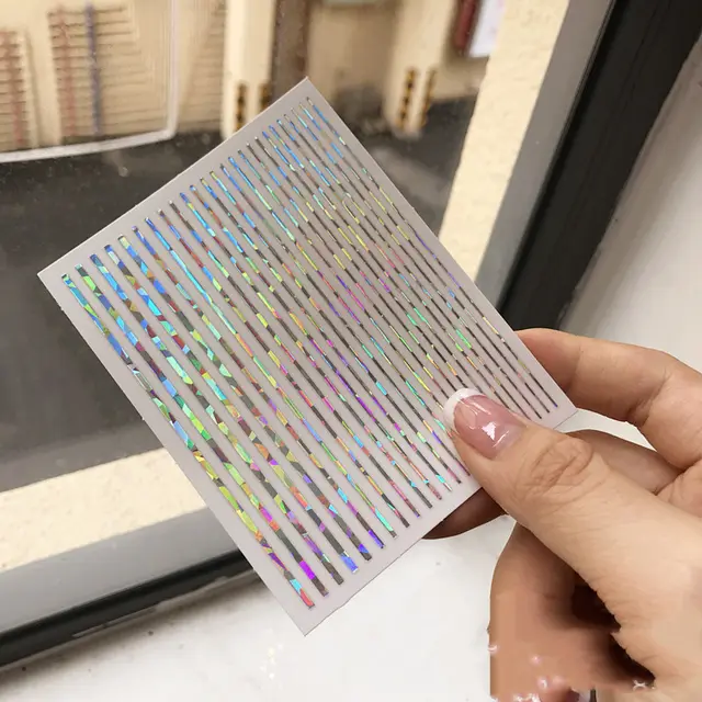 Nail art fluorescent line adhesive stickers Silver - Shop at LoveMi