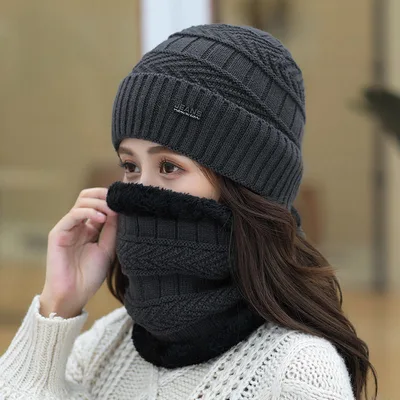 Cold proof knitted hat for cycling in autumn and winter Grey - Shop at LoveMi