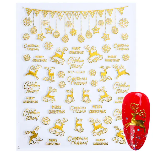 Nail decal jewelry G043 Gold - Shop at LoveMi