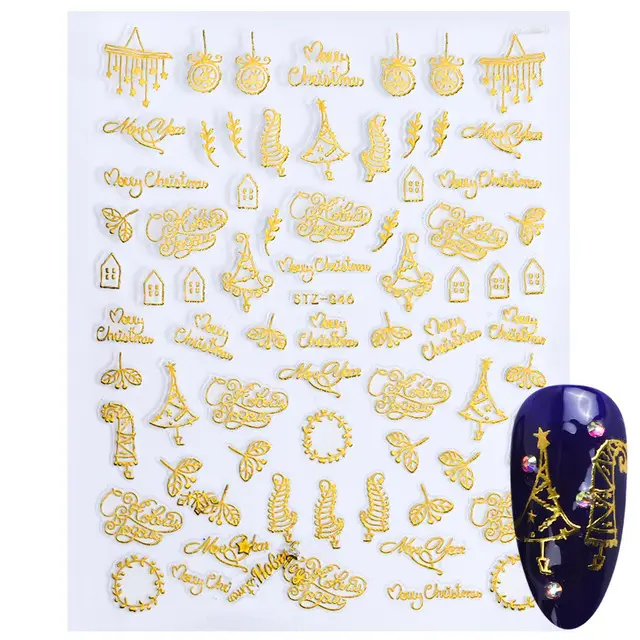 Nail decal jewelry G046 Gold - Shop at LoveMi