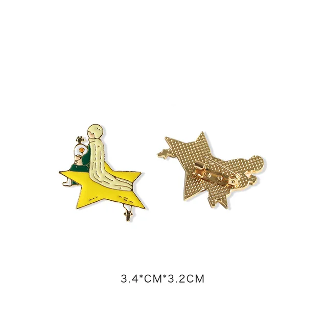 Cute Japanese cartoon student badge neckline pin Stars Accompany Prince - Shop at LoveMi