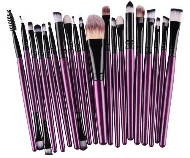 Makeup brush set loose powder brush blush brush eye shadow brush Purple Rod Black Tube - Shop at LoveMi