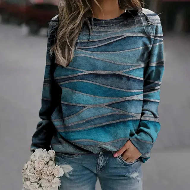 Rendering women's long sleeved round neck sweater 4 Style - Shop at LoveMi