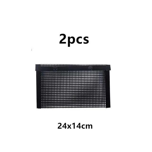 Grill Mesh Bag Non stick Grid Mat BBQ Grill Bag Vegetable Grill High Temperature Resistant Reusable Grill Mat Black - Shop at LoveMi