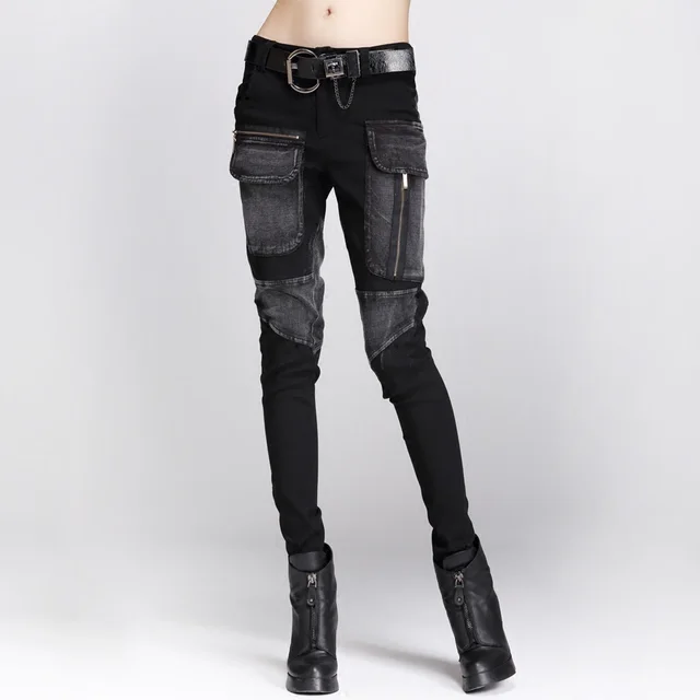Personalized multi zip jeans Black - Shop at LoveMi