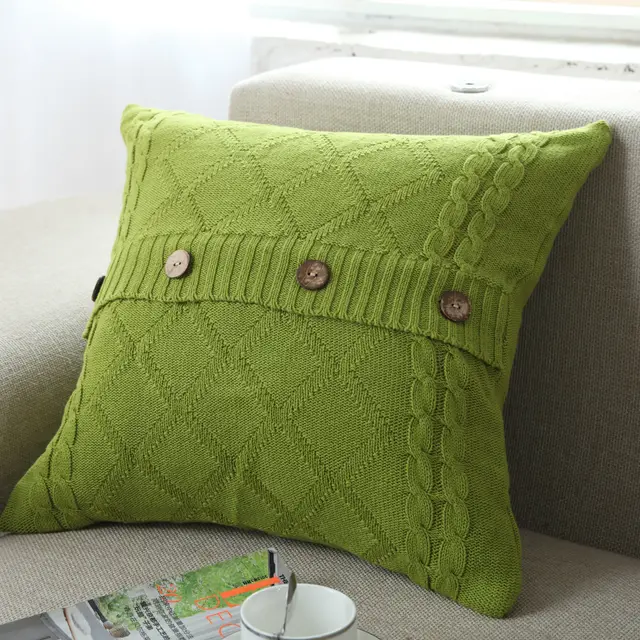 Cotton knitted car pillowcase Green - Shop at LoveMi