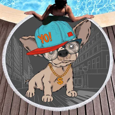 3D printed cat and dog beach towel 3Style 150X150Cm - Shop at LoveMi