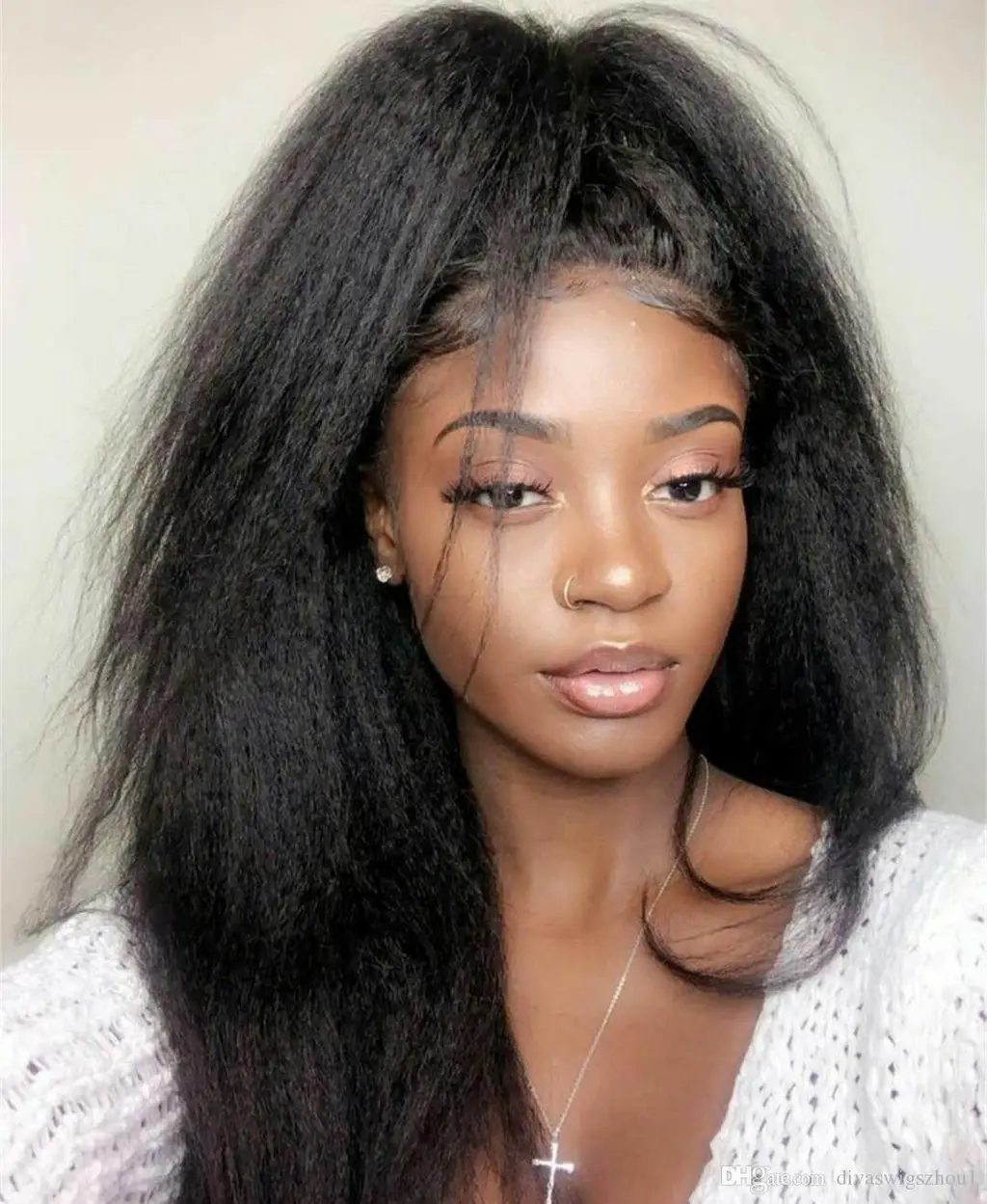Long Straight Wig cover - Black